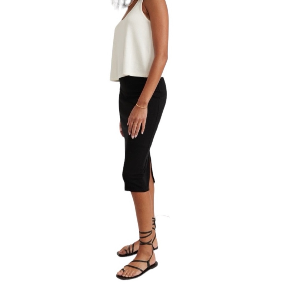 Marine Layer black Lexi ribbed midi skirt size XL - Picture 2 of 9